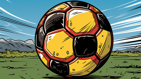 The soccer ball in the stadiumの写真素材