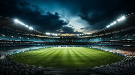 Stadium with night lightsの写真素材