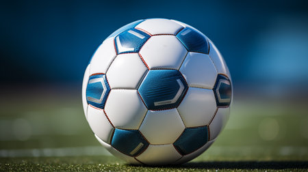 Soccer ball isolated on blurred background.の写真素材