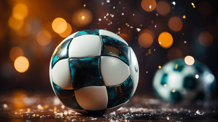 Soccer ball isolated on blurred background.の写真素材