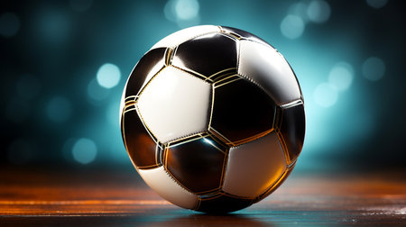 Soccer ball isolated on blurred background.の写真素材