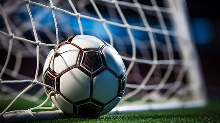 Soccer ball isolated on blurred background.の写真素材