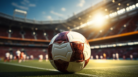 Soccer ball isolated on blurred background.の写真素材