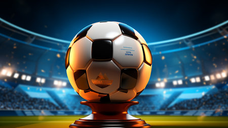 Soccer ball isolated on blurred background.の写真素材