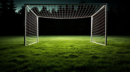 Soccer goal background imageの写真素材