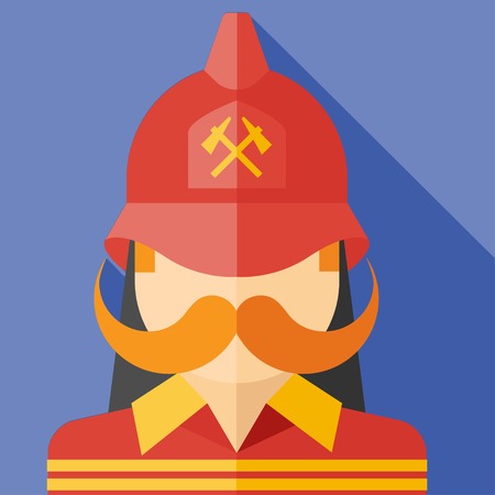 Vector flat profession firefighter colorful icon. のイラスト素材