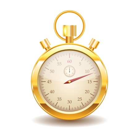 Vector gold stopwatch on white background. のイラスト素材