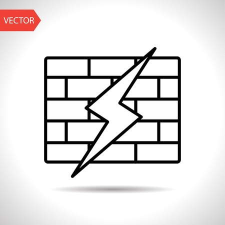 icon of broken firewallのイラスト素材