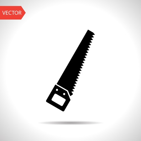 vector flat black icon of hand saw. のイラスト素材