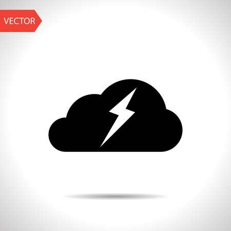 Weather icon of cloud and lightning. のイラスト素材