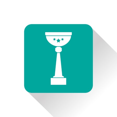 Trophy Icon. Trophy Cup Flat Icon with Shadow. Vector illustration.のイラスト素材