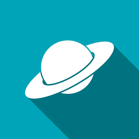 saturn planet silhouette iconのイラスト素材