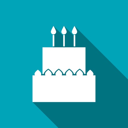 Vector birthday cake icon. Food icon.のイラスト素材