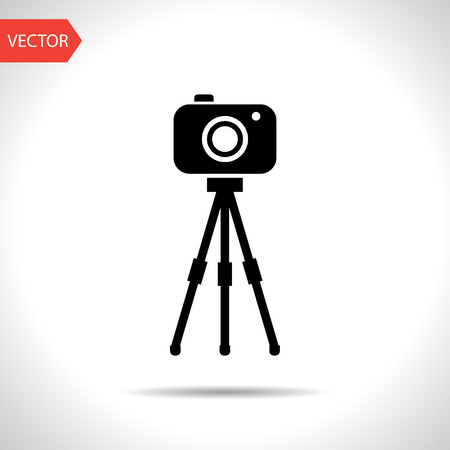 Camera on tripod iconのイラスト素材