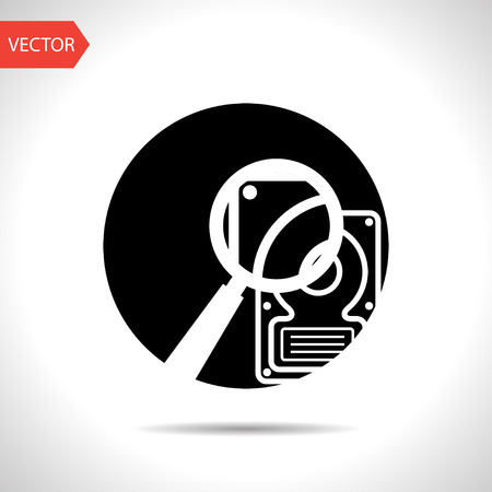 icon of hard disk searchのイラスト素材