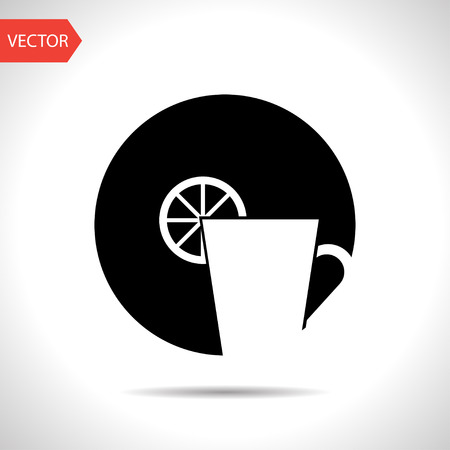kitchen icon of cup with lemonのイラスト素材