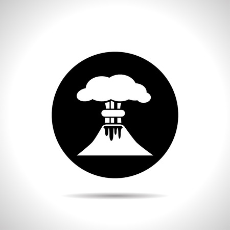 volcano mountain erupting iconのイラスト素材