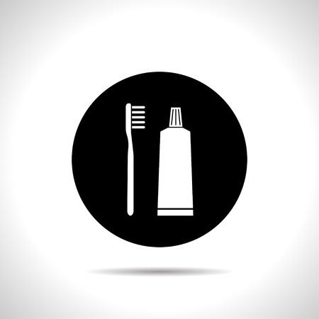 Toothbrush and toothpaste iconのイラスト素材