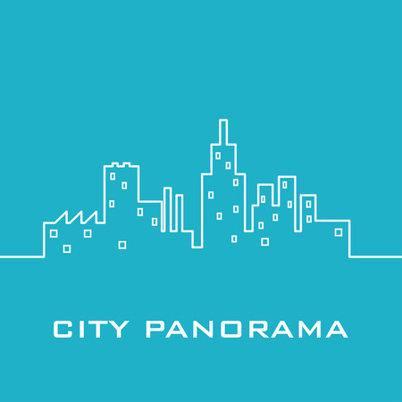 Blue city panoramaのイラスト素材
