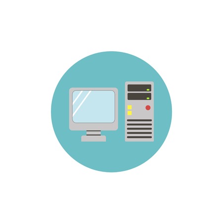 Flat web icon of computerのイラスト素材