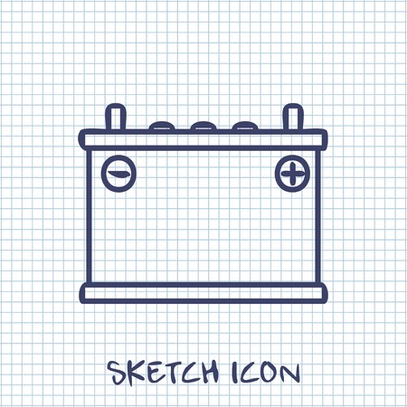 Vector sketch icon of accumulatorのイラスト素材