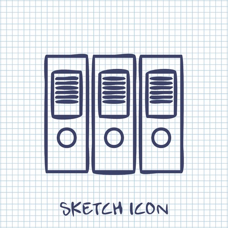 Vector sketch icon of document folderのイラスト素材