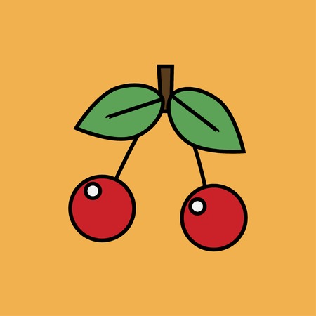 Vector cherry icon.  Food icon. Eps10