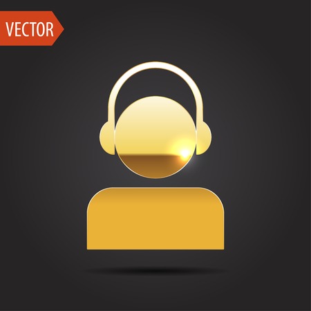 icon of head in headphonesのイラスト素材