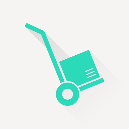 cargo transportation with hand cart iconのイラスト素材