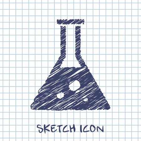 vector sketch icon of test tubeのイラスト素材