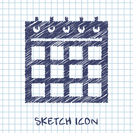 vector sketch icon of calendarのイラスト素材