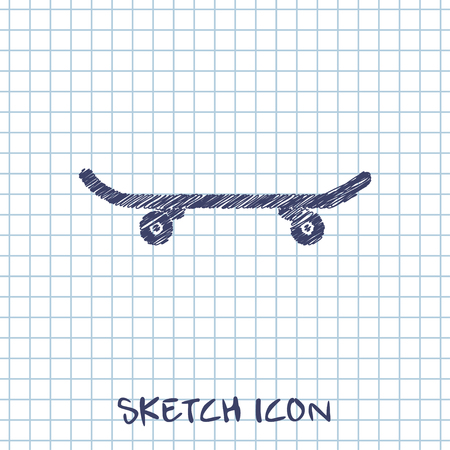 vector sketch icon of skateboardのイラスト素材