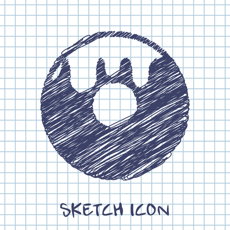 vector sketch icon of donutのイラスト素材