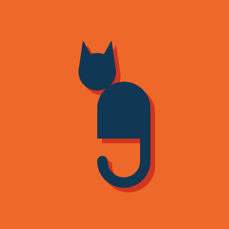 Sitting cat symbol iconのイラスト素材