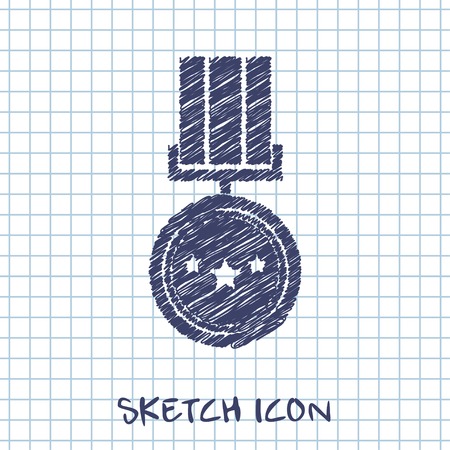 Award Icon with ribbons and stars icon, vector illustrationのイラスト素材