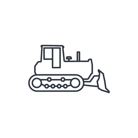 bulldozer outline iconのイラスト素材