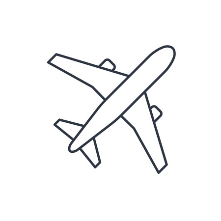Airplane vector outline iconのイラスト素材