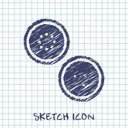 kitchen doodle sketch icon of salt and pepperのイラスト素材