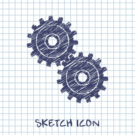 icon of two gearsのイラスト素材