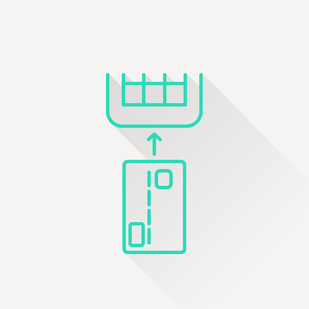 Credit card payment, chip readingのイラスト素材