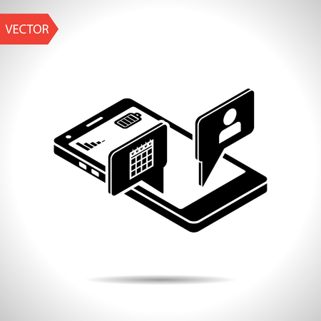 smart phone services 3d isometric iconのイラスト素材