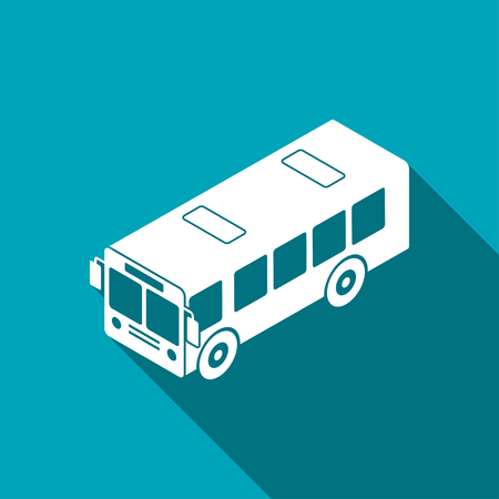 bus isometric 3d iconのイラスト素材