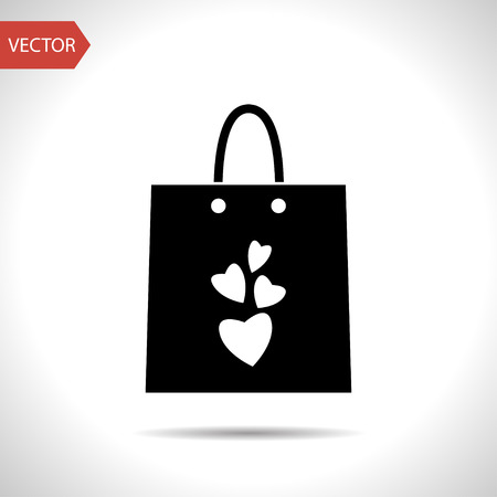 present bag wit hearts vector iconのイラスト素材