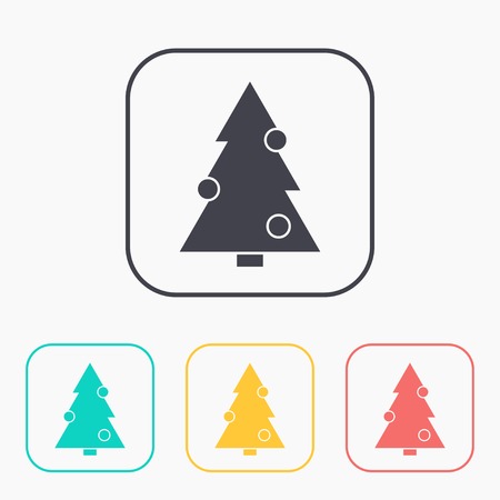 color icon set of xmas treeのイラスト素材