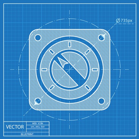 vector blueprint icon of gaugeのイラスト素材