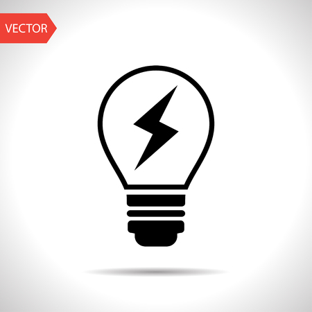 Electric light bulb vector flat iconのイラスト素材