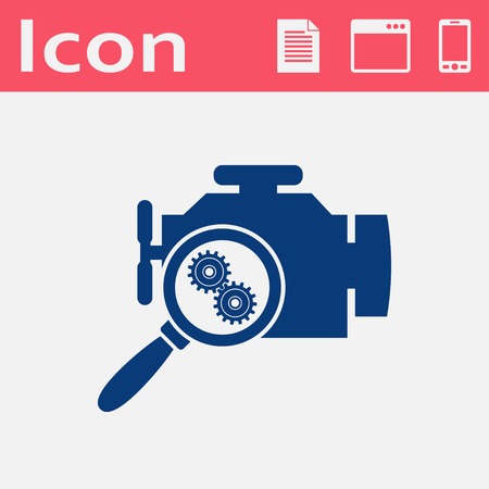 Car engine diagnostic repair flat icon. Vector illustration.のイラスト素材