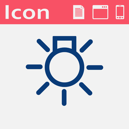 Electrical light with rays simple vector hmi dashboard flat iconのイラスト素材