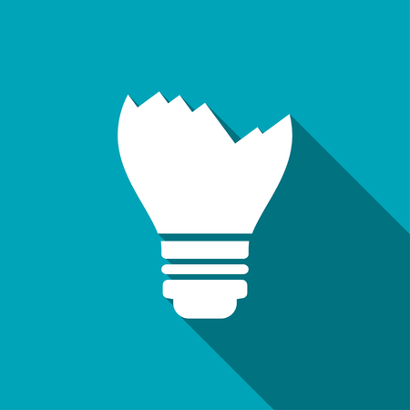 Broken light bulb vector flat iconのイラスト素材