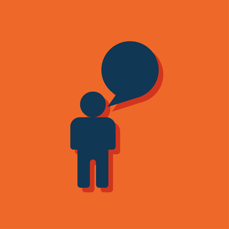 Man speaking flat icon. Talk vector illustration.のイラスト素材